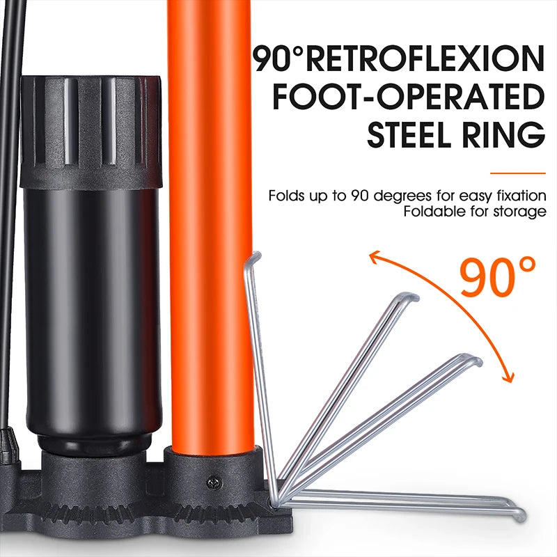 WEST BIKING 160PSI Bike Pump – High-Pressure, Multi-Use Tire Inflator with Gauge & Digital Display