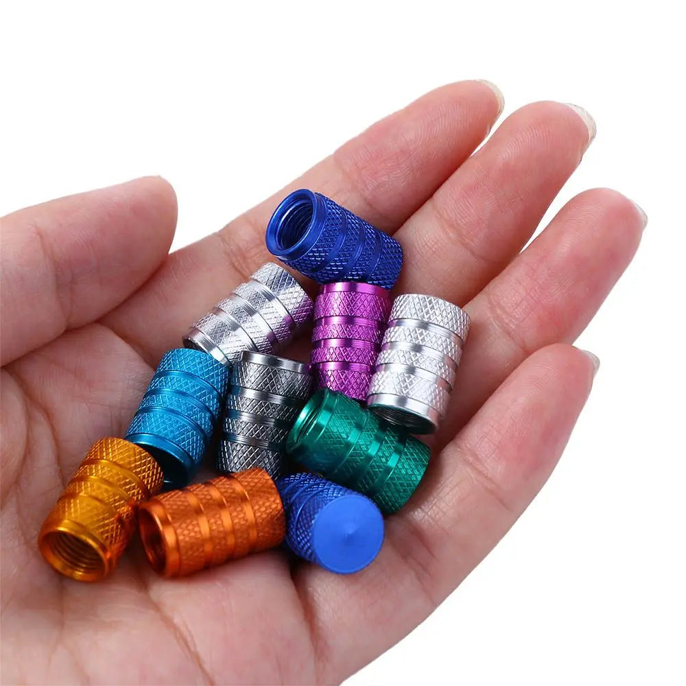 Universal Bicycle Tire Valve Caps CNC Machined Aluminium Alloy Presta Dust Covers 4 Pack