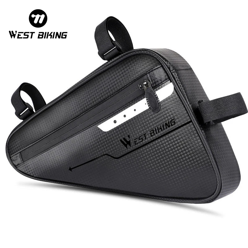 WEST BIKING Waterproof Triangle Bike Bag – 3L Large Capacity Frame Pouch for MTB & Road Cycling