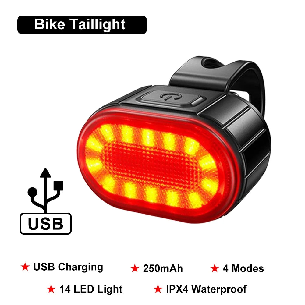 Bike Lights LED Bicycle Lamp – Rechargeable Front & Rear Set