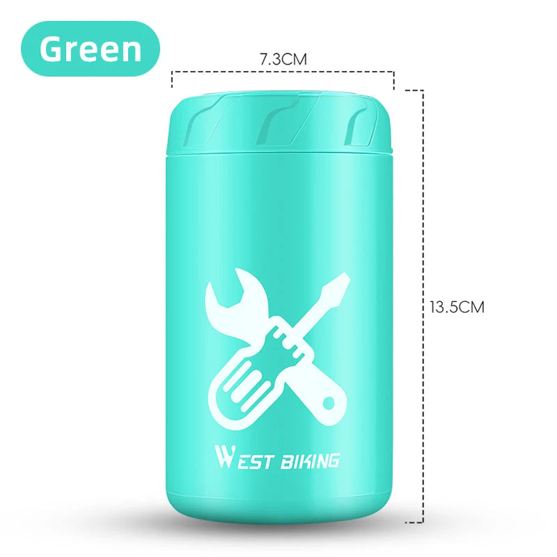 WEST BIKING Bicycle Tool Storage Capsule – Waterproof & Portable Repair Kit Container for MTB & Road Bikes