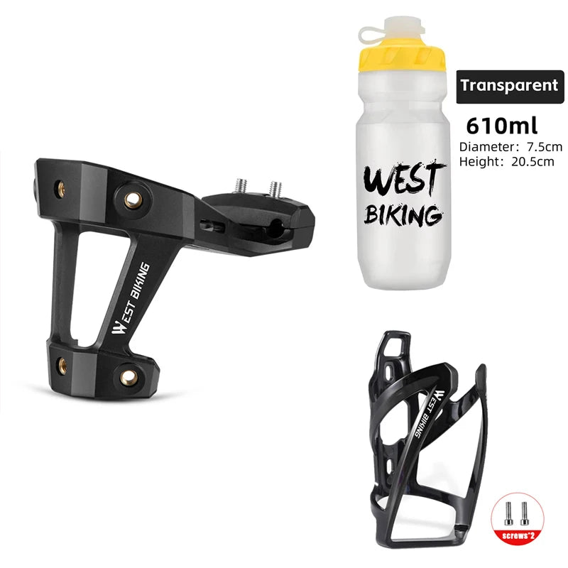 WEST BIKING Bicycle Bottle Cage Extension – Lightweight, Durable & Versatile for Single or Double Bottles