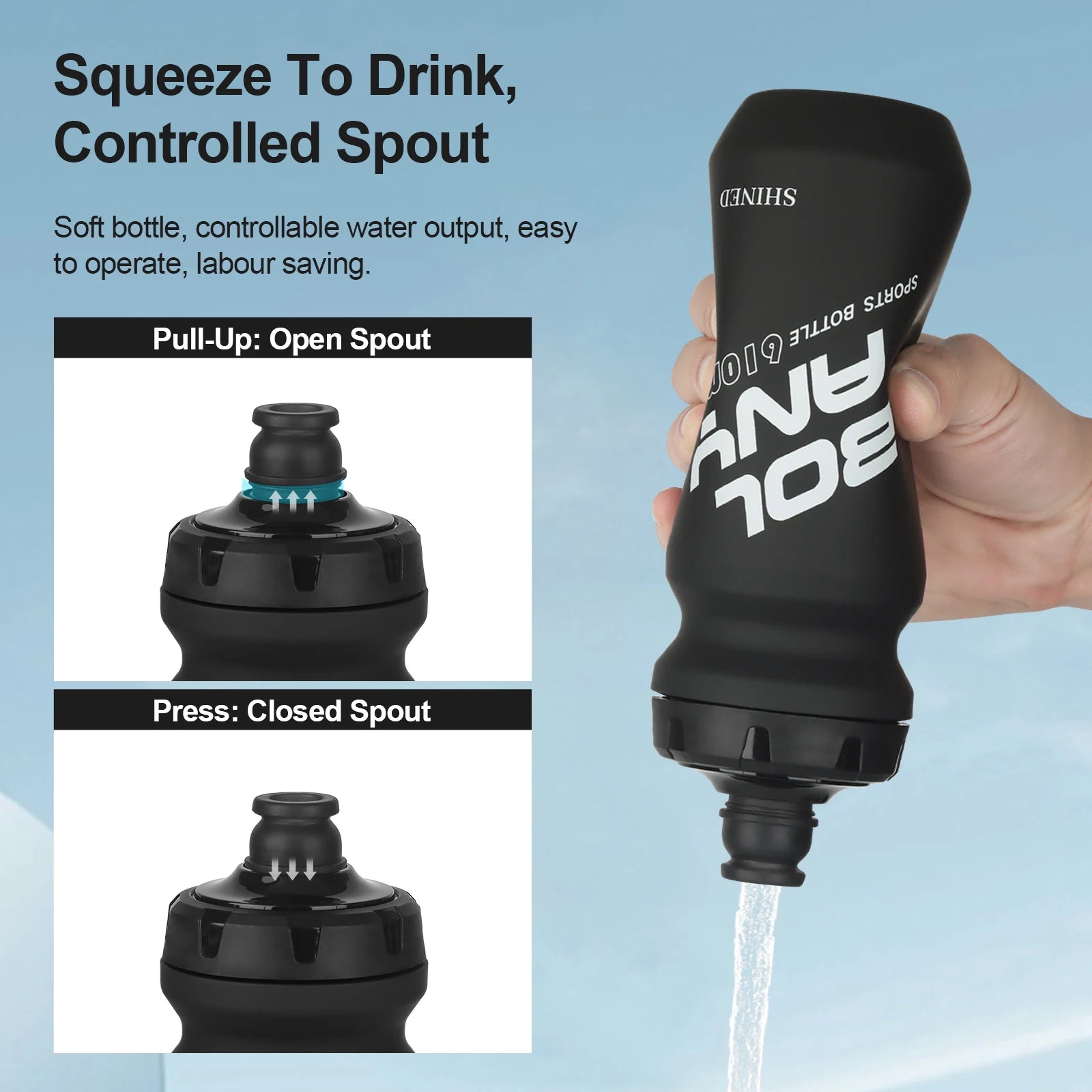 BOLANY 610ML Leak-Proof Bicycle Water Bottle – Squeeze & Hydrate On the Go!