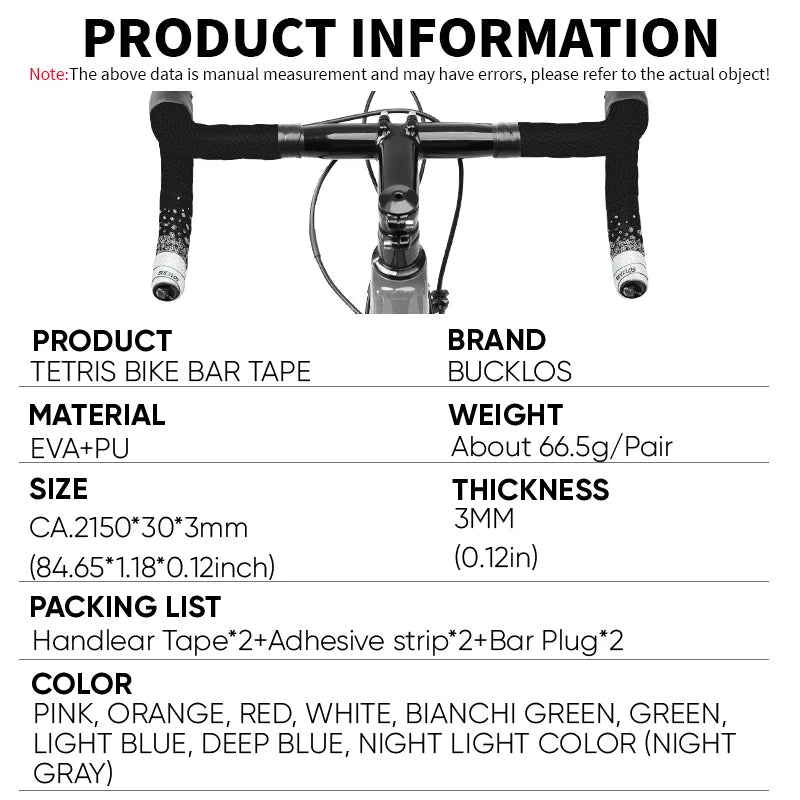 BUCKLOS Bicycle Handlebar Tape – Anti-Slip, Shock-Absorbing Cycling Grip Tape