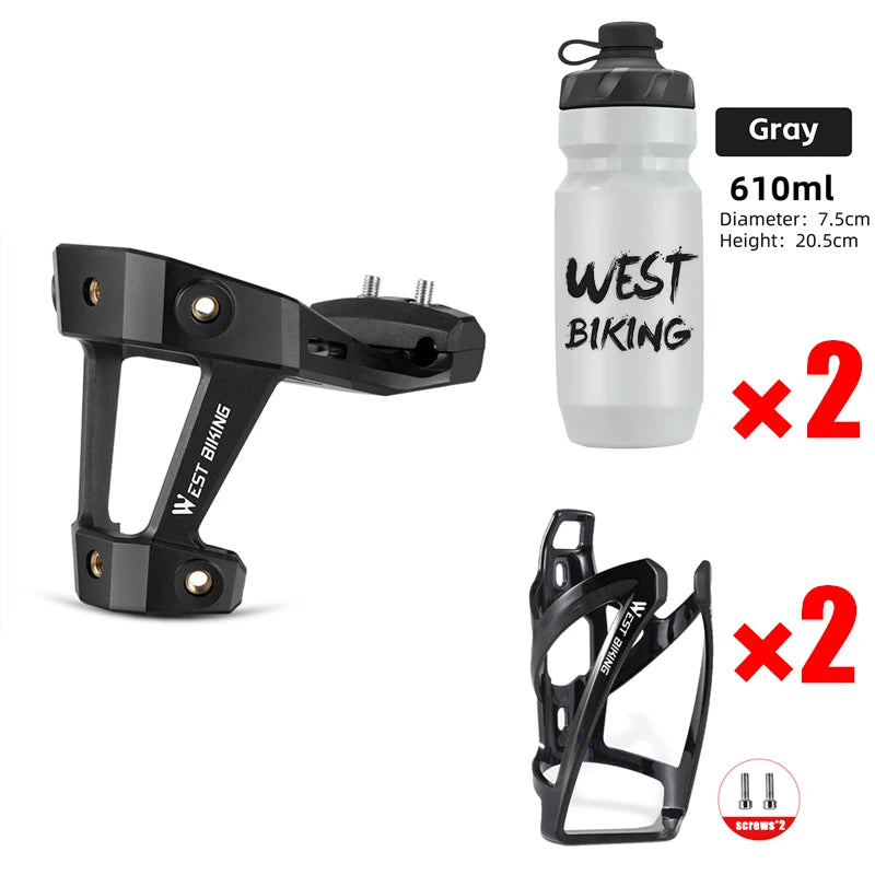 WEST BIKING Bicycle Bottle Cage Extension – Lightweight, Durable & Versatile for Single or Double Bottles