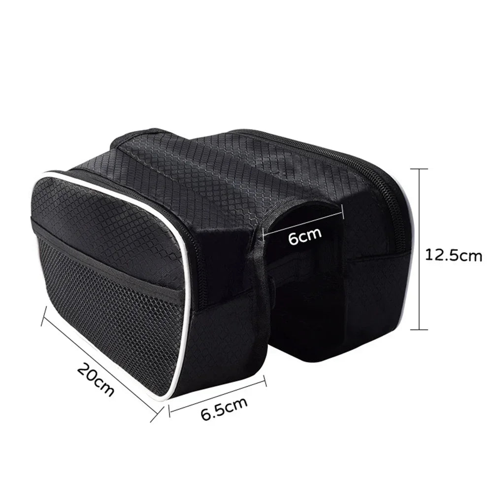 SPORTARC Bicycle Front Tube Frame Bag Waterproof Durable Saddle Pouch for Phones and Accessories