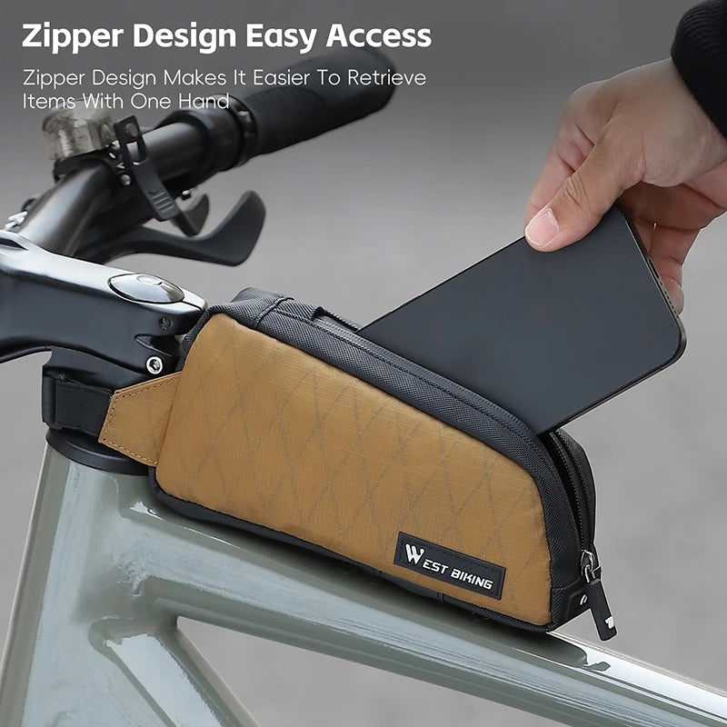 WEST BIKING 1L Bicycle Top Tube Bag – Lightweight, Durable & Waterproof for MTB & Road Bikes