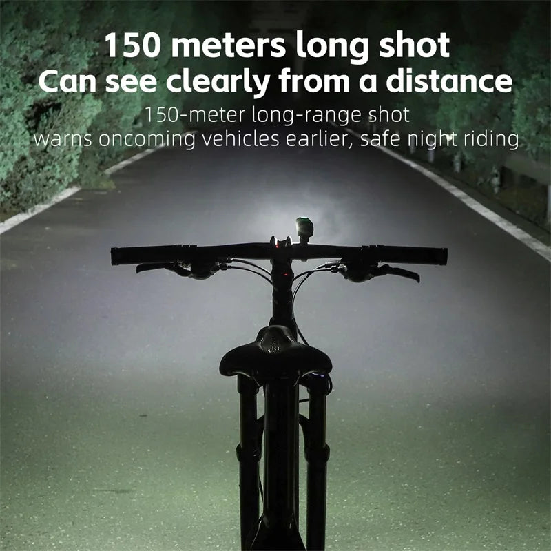 WEST BIKING USB Rechargeable Bike Light with Rear Warning Lamp – 250LM High-Brightness Cycling Headlight