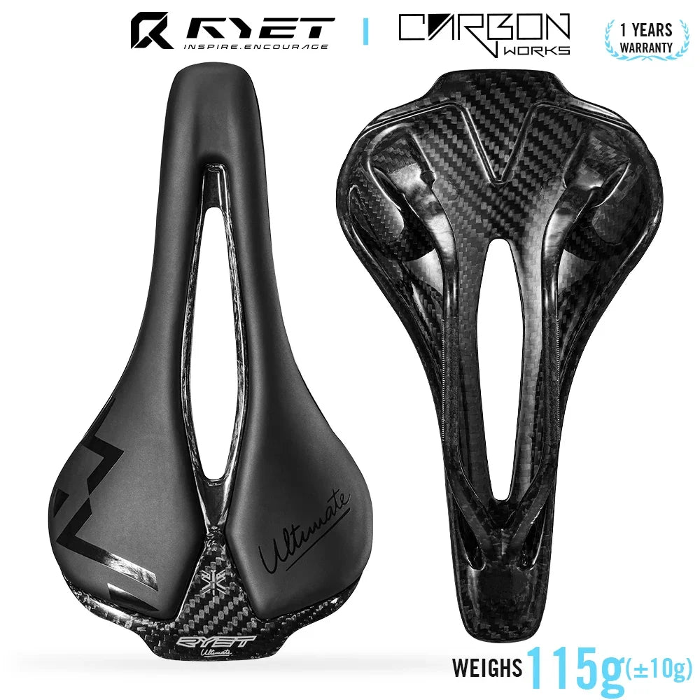 RYET Full Carbon 3D Printed Bike Saddle – Ultra-Lightweight Performance Saddle