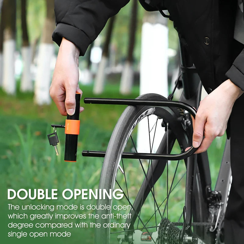 WEST BIKING Bicycle U-Lock – Durable Anti-Theft Security Lock for Bikes, Motorcycles, and Scooters