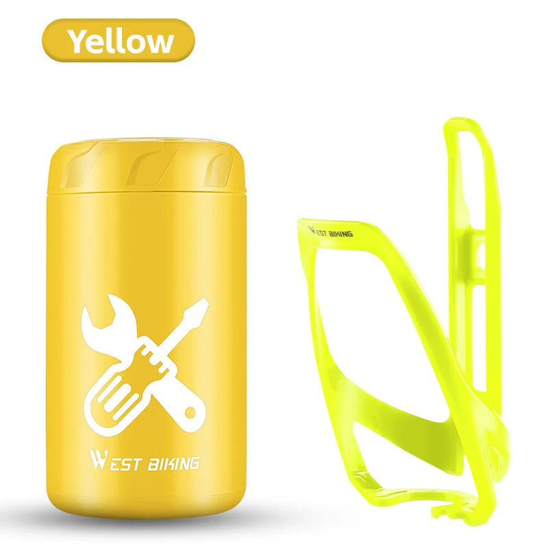 WEST BIKING Bicycle Tool Storage Capsule – Waterproof & Portable Repair Kit Container for MTB & Road Bikes