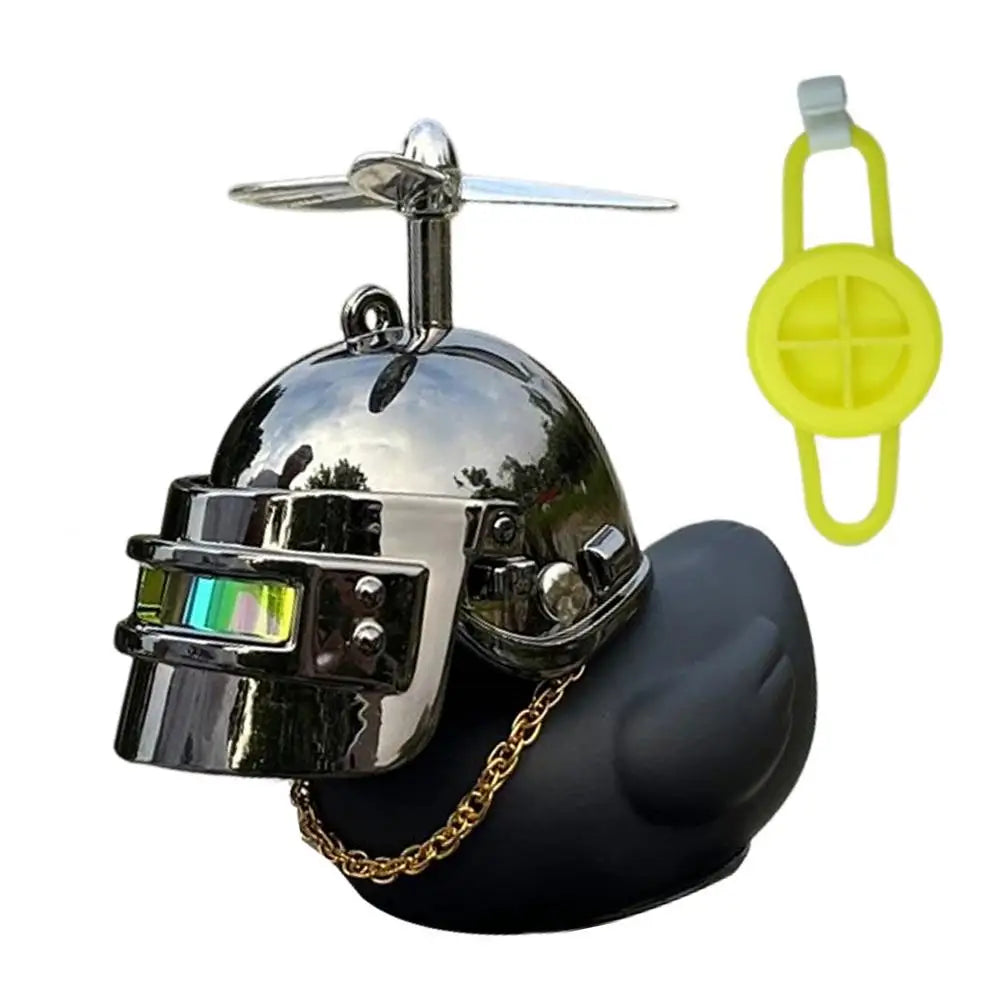 Motorcycle Handlebar Duck Cute Yellow Duck Squeeze Horn with Spinning Propeller for Bikes and Cars