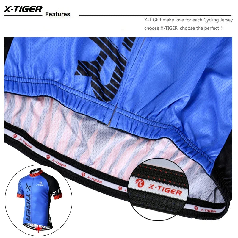 X-TIGER Men's Cycling Jersey – Quick-Dry & Breathable MTB Bicycle Clothing