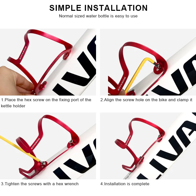 RIDERACE Lightweight Aluminum Bike Bottle Cage – Secure & Durable