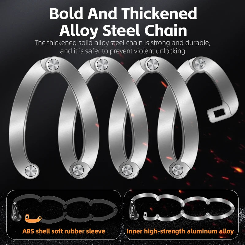 WEST BIKING Foldable Bicycle Lock – High-Security, Anti-Theft & Portable for MTB & Road Bikes