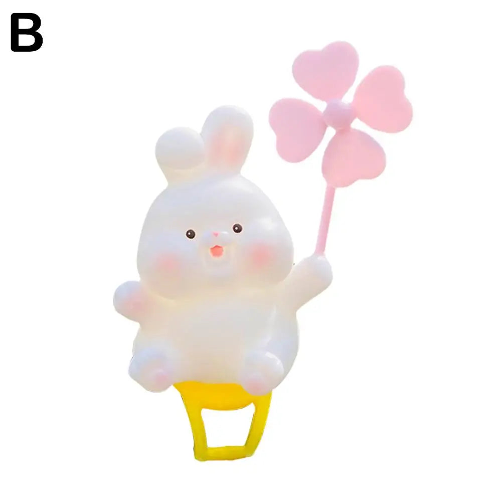 Wind-Broken Rubber Bicycle Ornament Cute Animal Propeller Decoration for Bikes and Electric Scooters