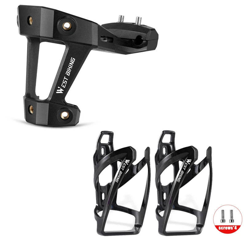 WEST BIKING Bicycle Bottle Cage Extension – Lightweight, Durable & Versatile for Single or Double Bottles