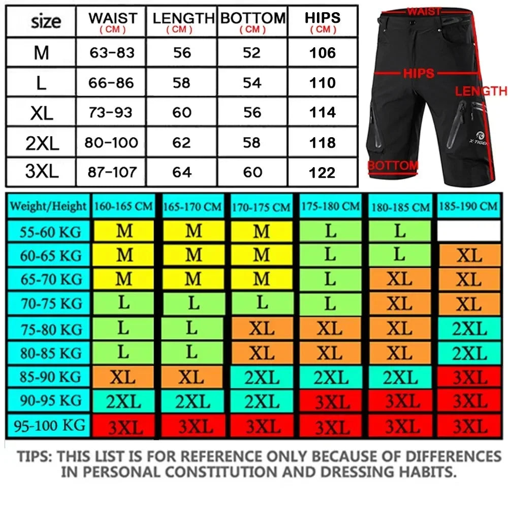 X-TIGER MTB Cycling Shorts – Waterproof & Breathable