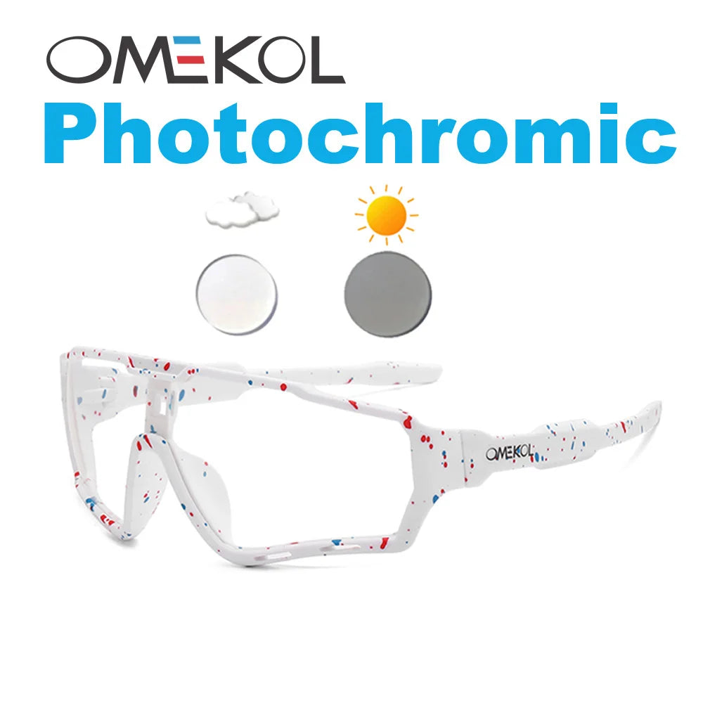 OMEKOL Photochromic Cycling Glasses – Adaptive Sport Eyewear for Men & Women