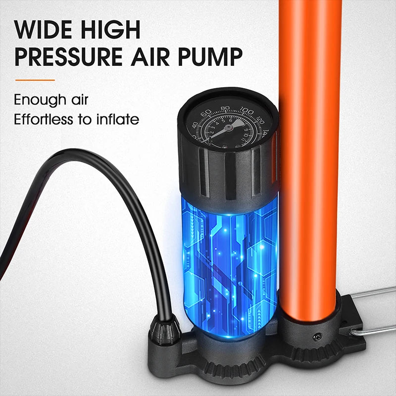WEST BIKING 160PSI Bike Pump – High-Pressure, Multi-Use Tire Inflator with Gauge & Digital Display