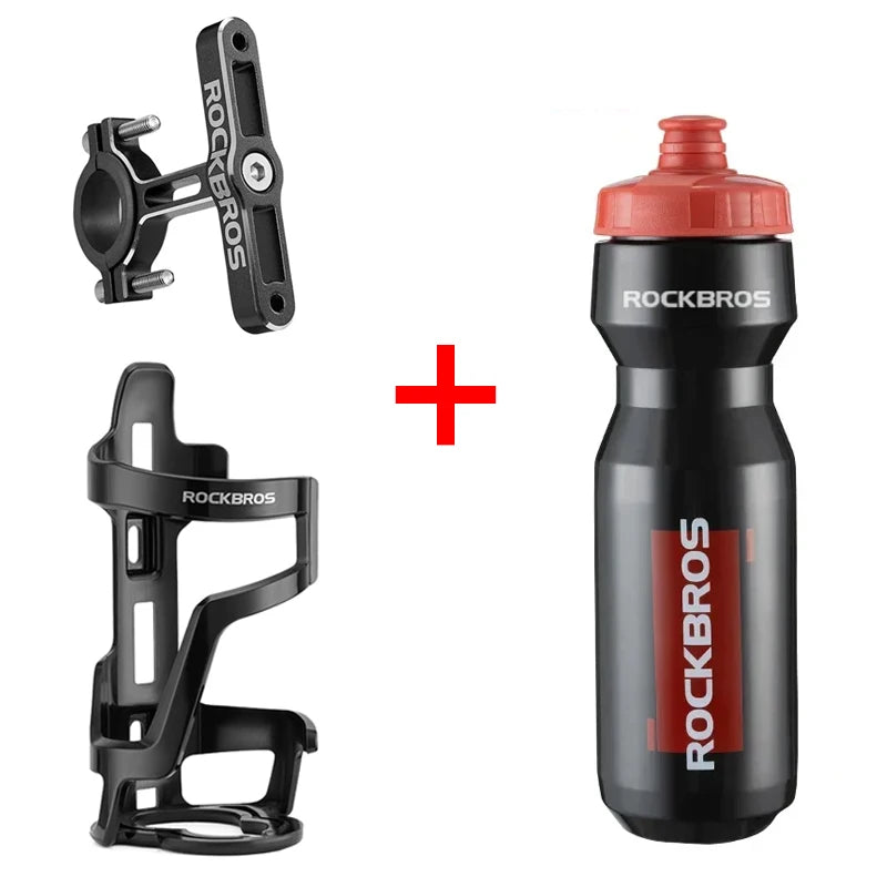 ROCKBROS Aluminum Alloy Bottle Holder Adapter – Single & Double Mount for MTB & Road Bikes
