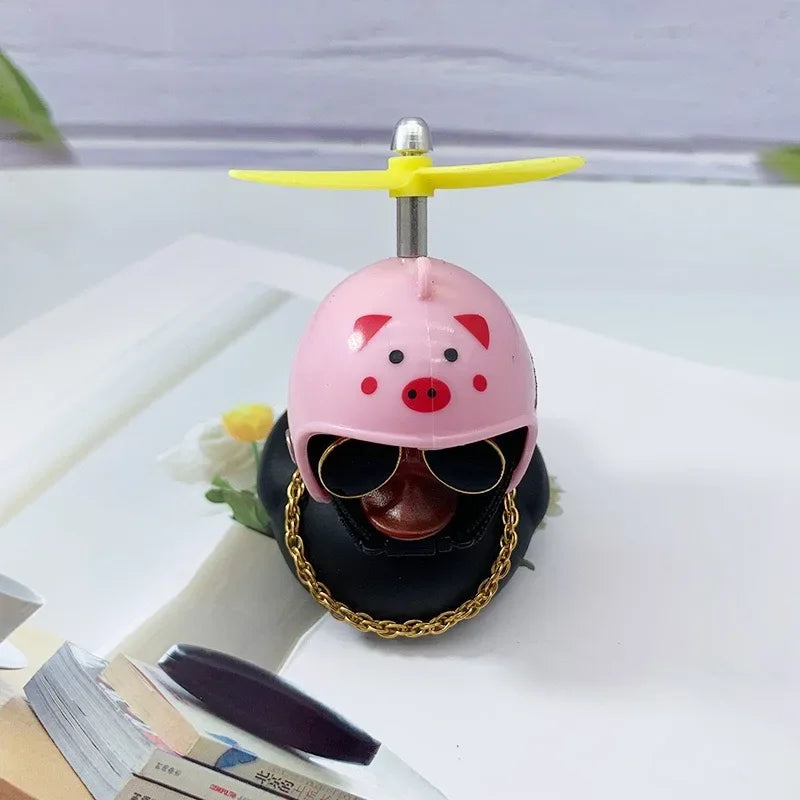Little Black Duck Bicycle Bell – Fun Helmet Propeller Air Horn for Bikes, Scooters & Motorcycles