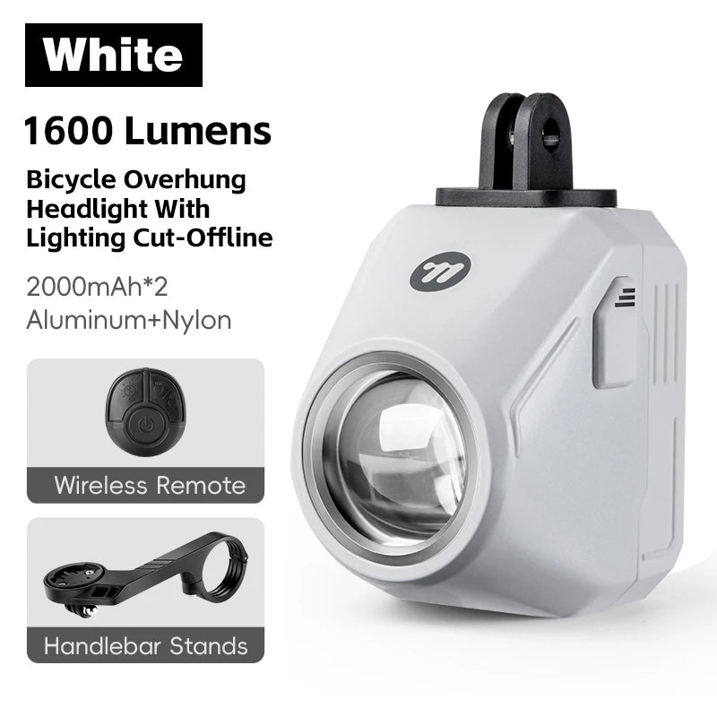 WEST BIKING 1600 Lumen Bike Light – Wireless Remote Control, IP66 Waterproof, High-Brightness Headlight