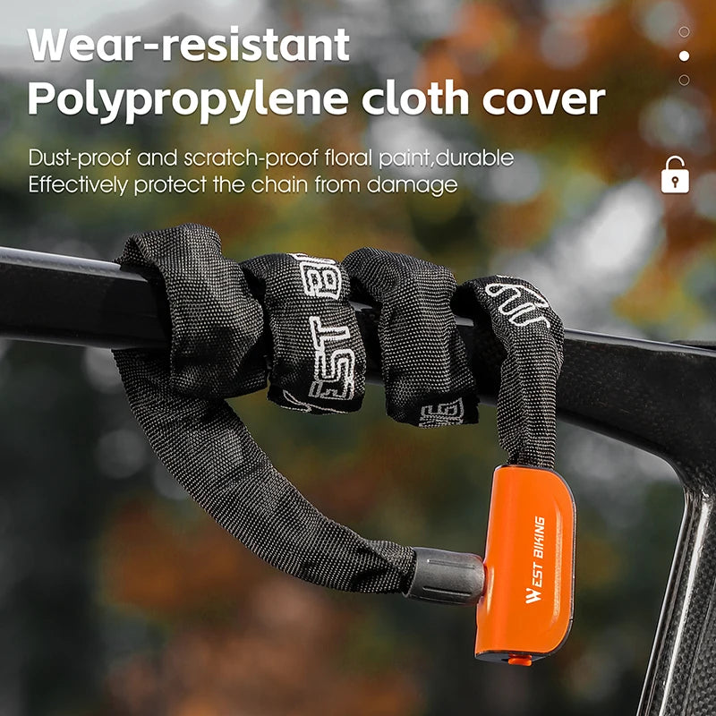 WEST BIKING Heavy-Duty Bicycle Chain Lock – Anti-Theft, Durable & Secure for Bikes, E-Bikes & Motorcycles