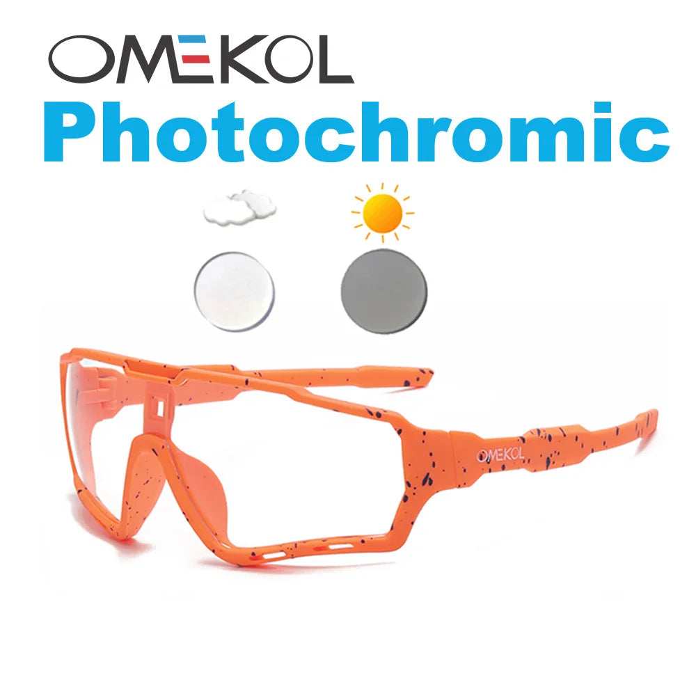 OMEKOL Photochromic Cycling Glasses – Adaptive Sport Eyewear for Men & Women