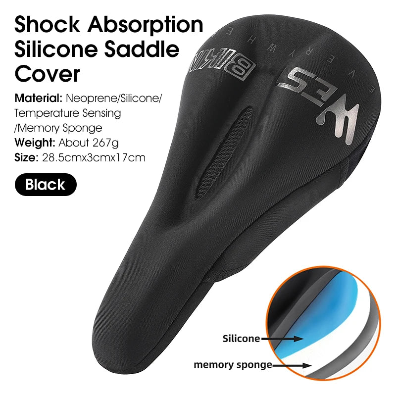 WEST BIKING Breathable Shock-Absorbing Bicycle Saddle Cover – Soft, High-Elastic & Waterproof