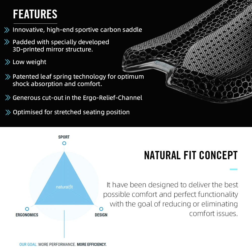 RYET Carbon 3D Printed Saddle – Ultralight, Ergonomic & High-Performance