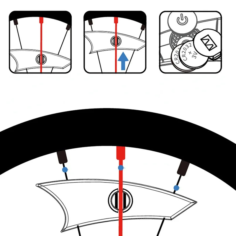 Rainproof Reflective Bicycle Wheel Spoke Lights LED Cycling Safety and Decorative Accessories for Night Riding
