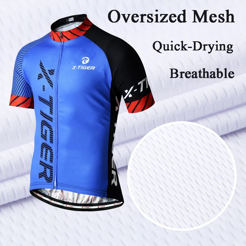 X-TIGER Men's Cycling Jersey – Quick-Dry & Breathable MTB Bicycle Clothing