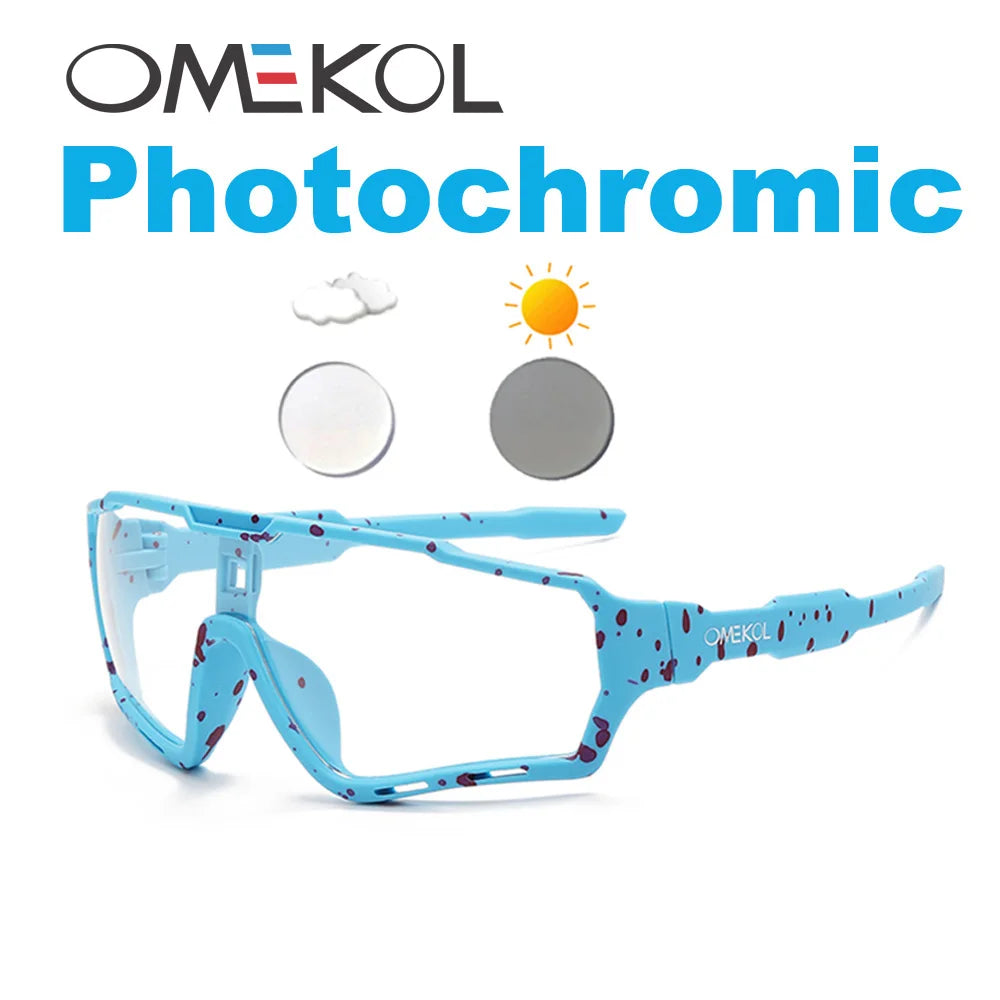OMEKOL Photochromic Cycling Glasses – Adaptive Sport Eyewear for Men & Women