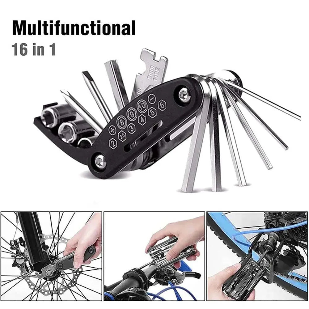 16-in-1 Portable Bicycle Repair Tool Kit