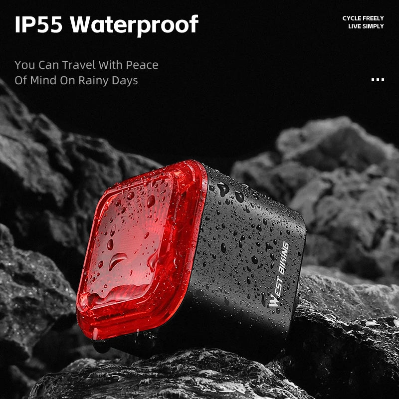 Smart Brake-Sensing Taillight – Auto Start/Stop, Power Display & Long-Endurance Battery