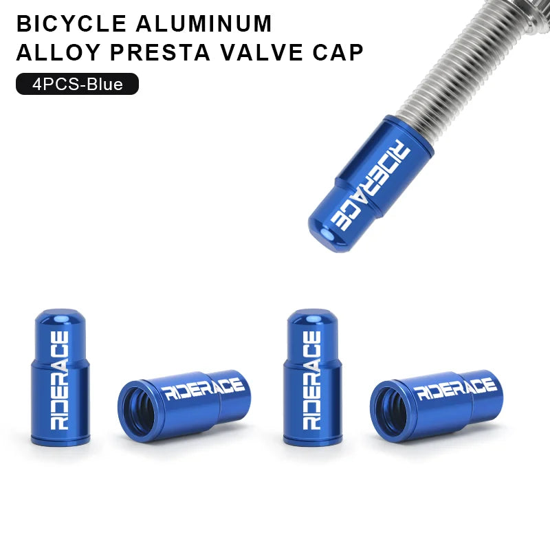 RIDERACE CNC Aluminum Bicycle Valve Caps Durable Dustproof Universal Fit for Schrader Presta Valves