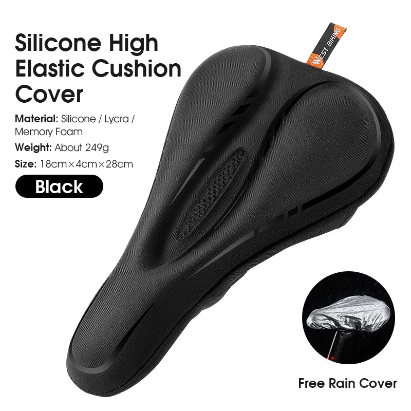 WEST BIKING Breathable Shock-Absorbing Bicycle Saddle Cover – Soft, High-Elastic & Waterproof