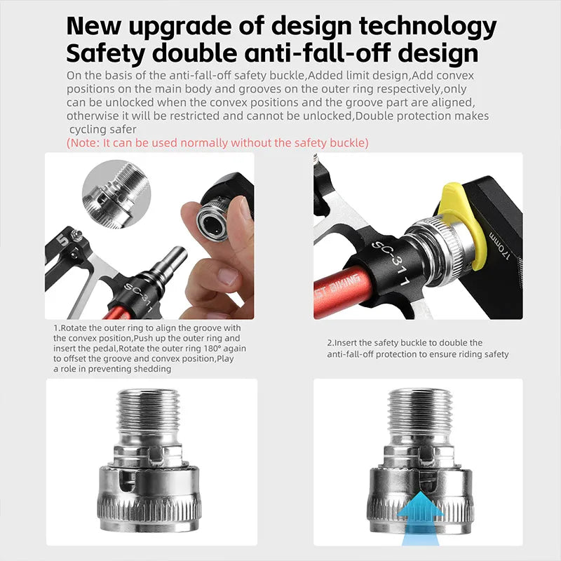 WEST BIKING Quick Release Widened Pedals – Non-Slip, Ultralight & 3 Bearings for Road & MTB