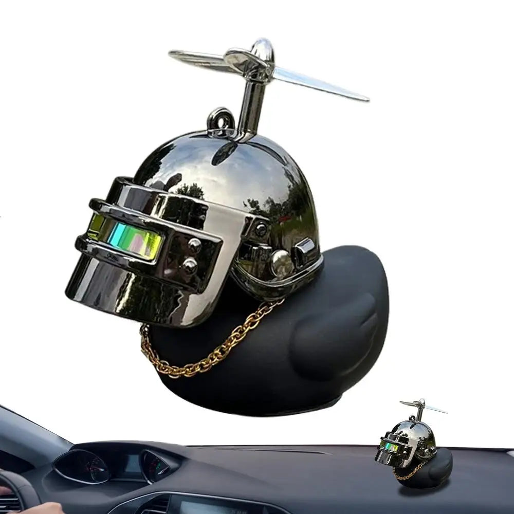 Motorcycle Handlebar Duck Cute Yellow Duck Squeeze Horn with Spinning Propeller for Bikes and Cars