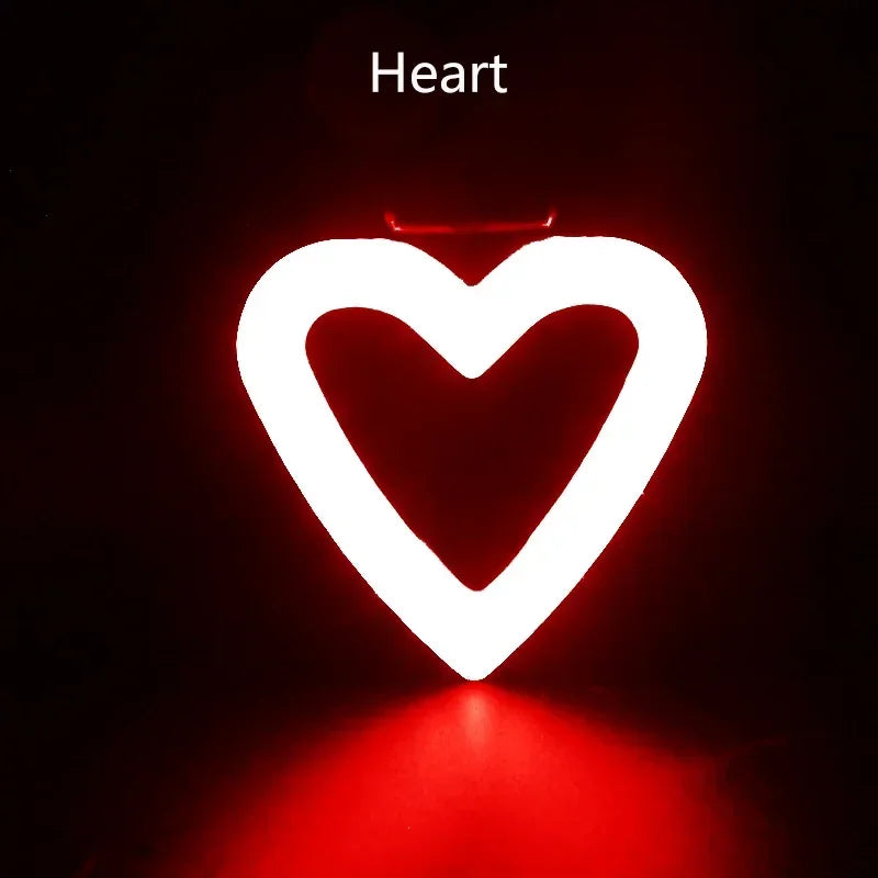 BUCKLOS Heart-Shaped Bike Tail Light – USB Rechargeable Waterproof Rear Lamp with 5 Lighting Modes