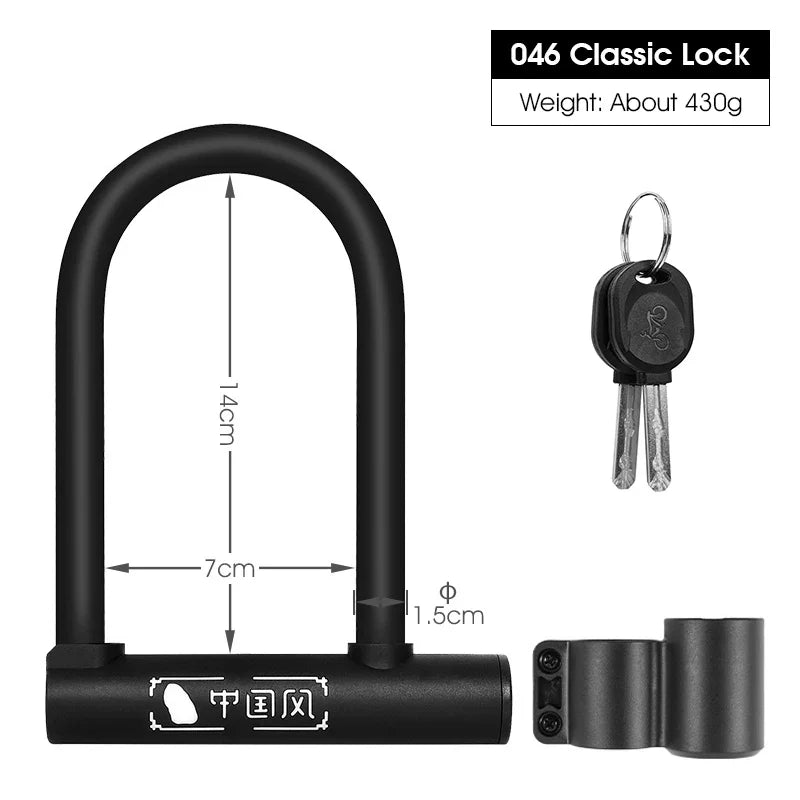 WEST BIKING Portable Bicycle U-Lock – Durable Anti-Theft Safety Lock for Bikes, Motorcycles, and Doors