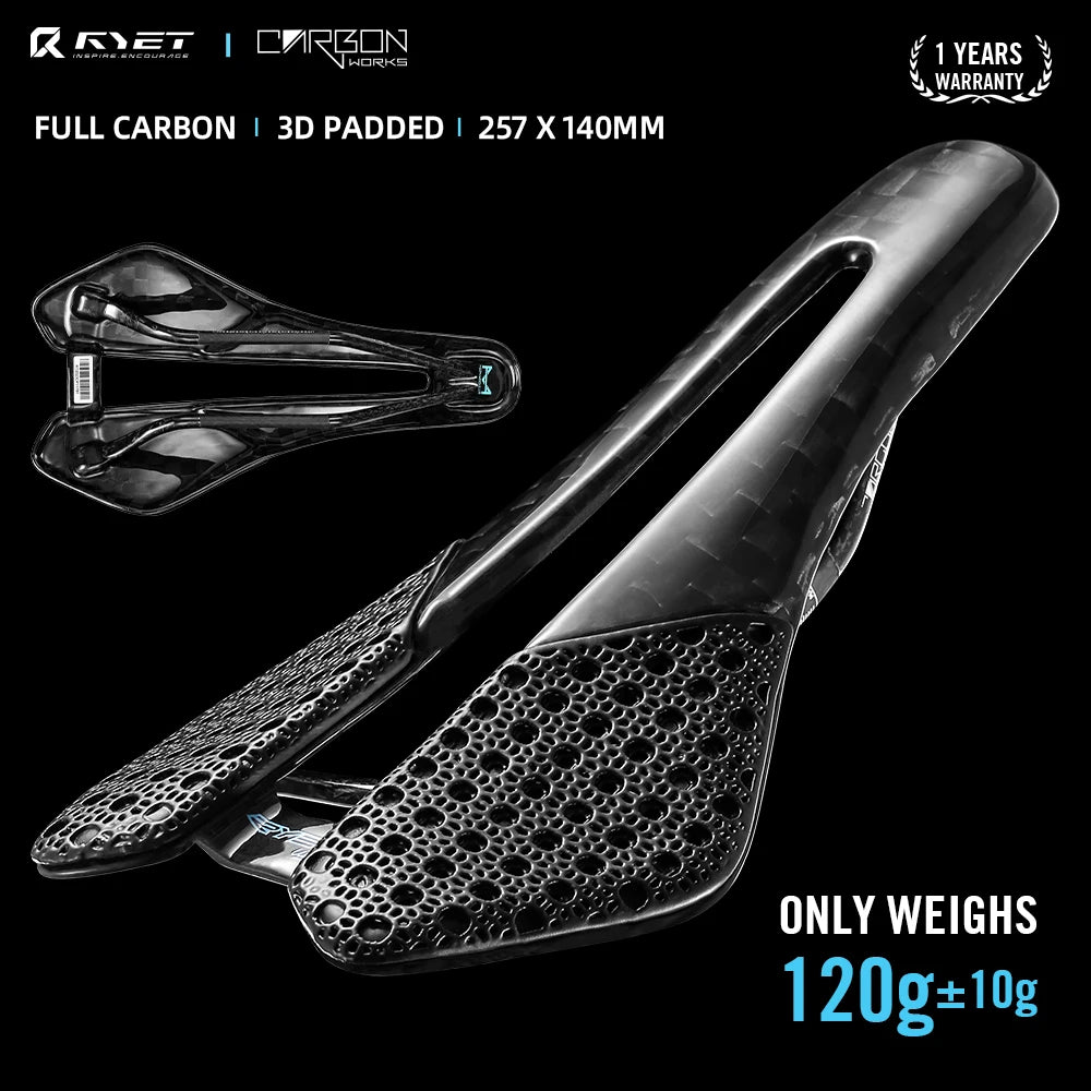 RYET Carbon 3D Printed Saddle – Ultralight & Ergonomic for Road & MTB