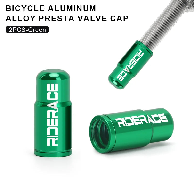 RIDERACE CNC Aluminum Bicycle Valve Caps Durable Dustproof Universal Fit for Schrader Presta Valves