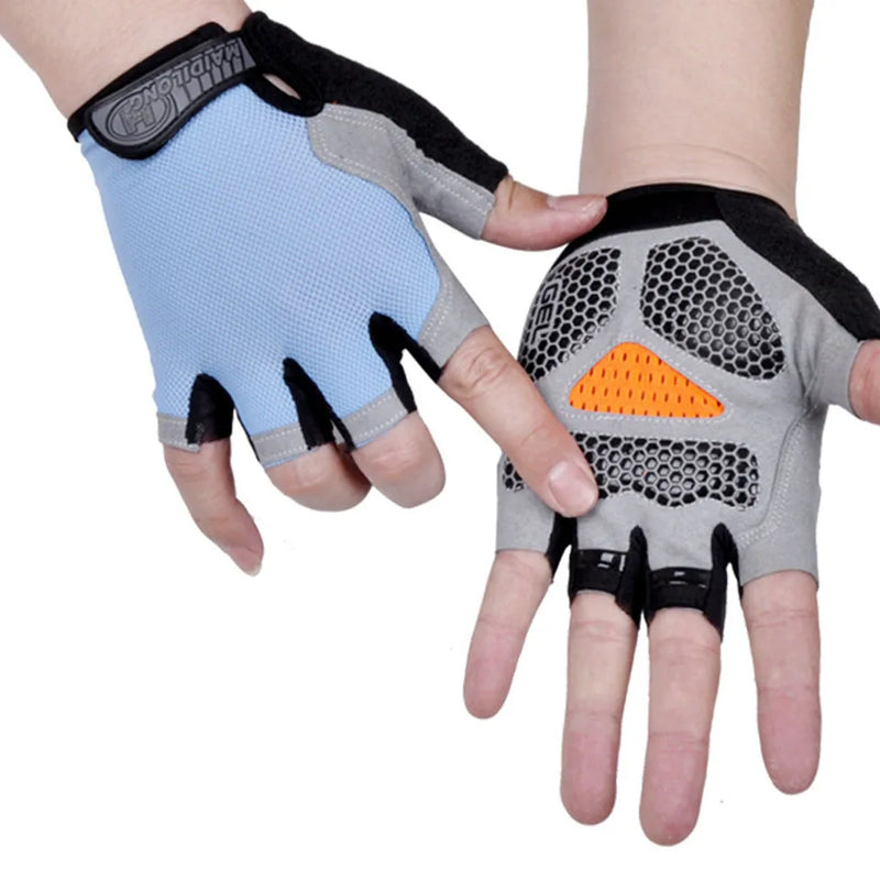 Loogdeel Half-Finger Cycling Gloves – Breathable, Anti-Slip, and Shockproof Sports Gloves for Men & Women