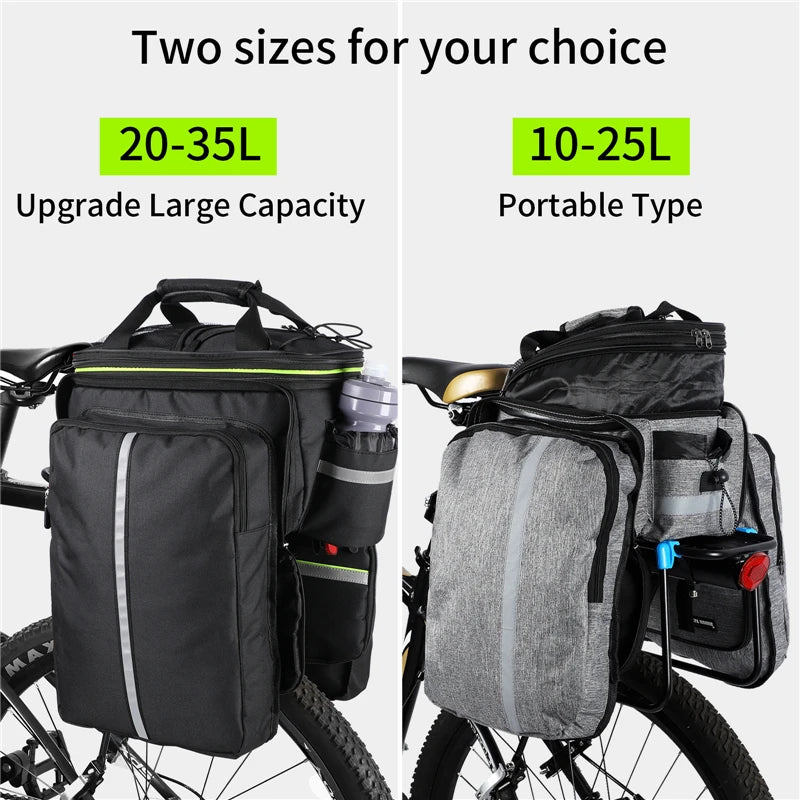 WEST BIKING Waterproof Bicycle Saddle Bags – Expandable 3-in-1 Rear Trunk Bags for Travel & Commuting