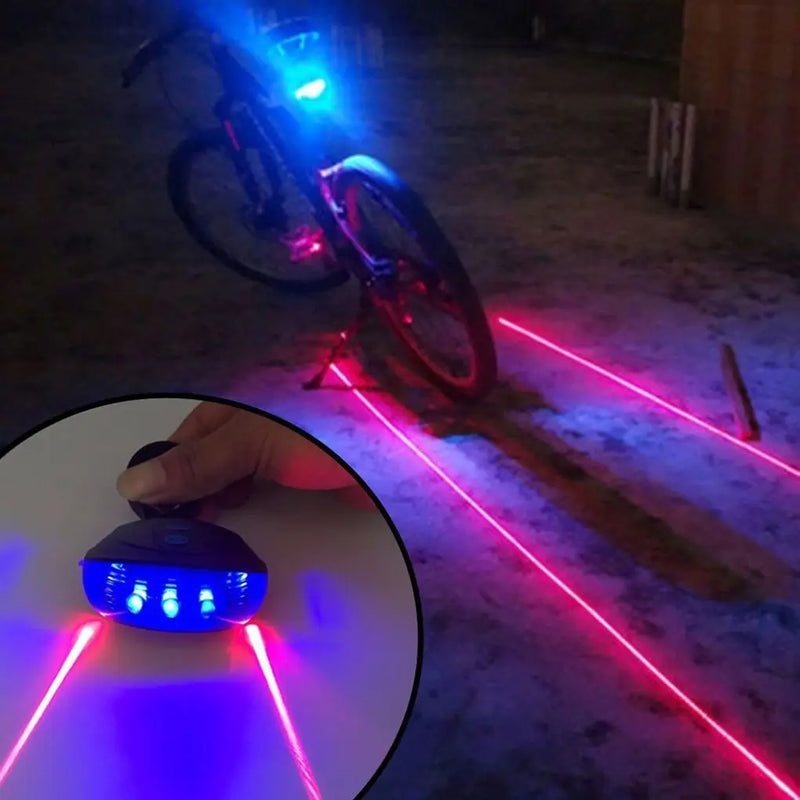 High-Intensity LED Bicycle Taillight – Waterproof, Laser Safety Warning & Multi-Mode Illumination for Night Riding