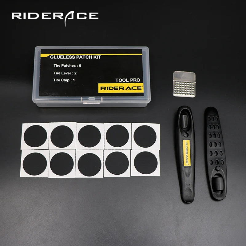 Bicycle Glueless Chip Patches Kit – Quick & Easy Tire Repair for MTB & Road Bikes