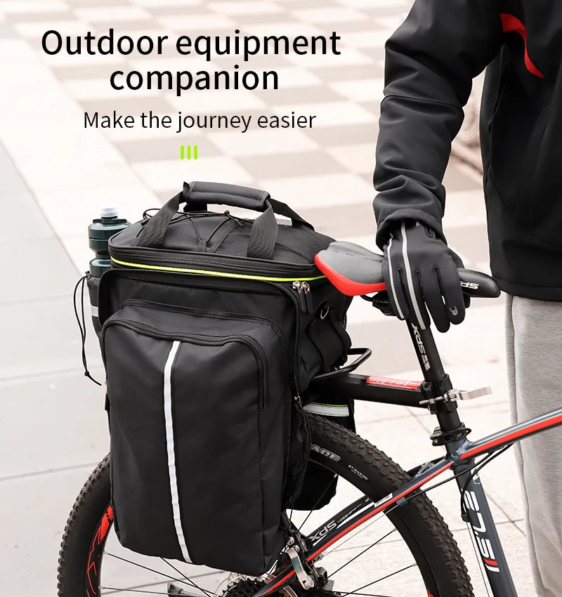 WEST BIKING Waterproof Bicycle Saddle Bags – Expandable 3-in-1 Rear Trunk Bags for Travel & Commuting