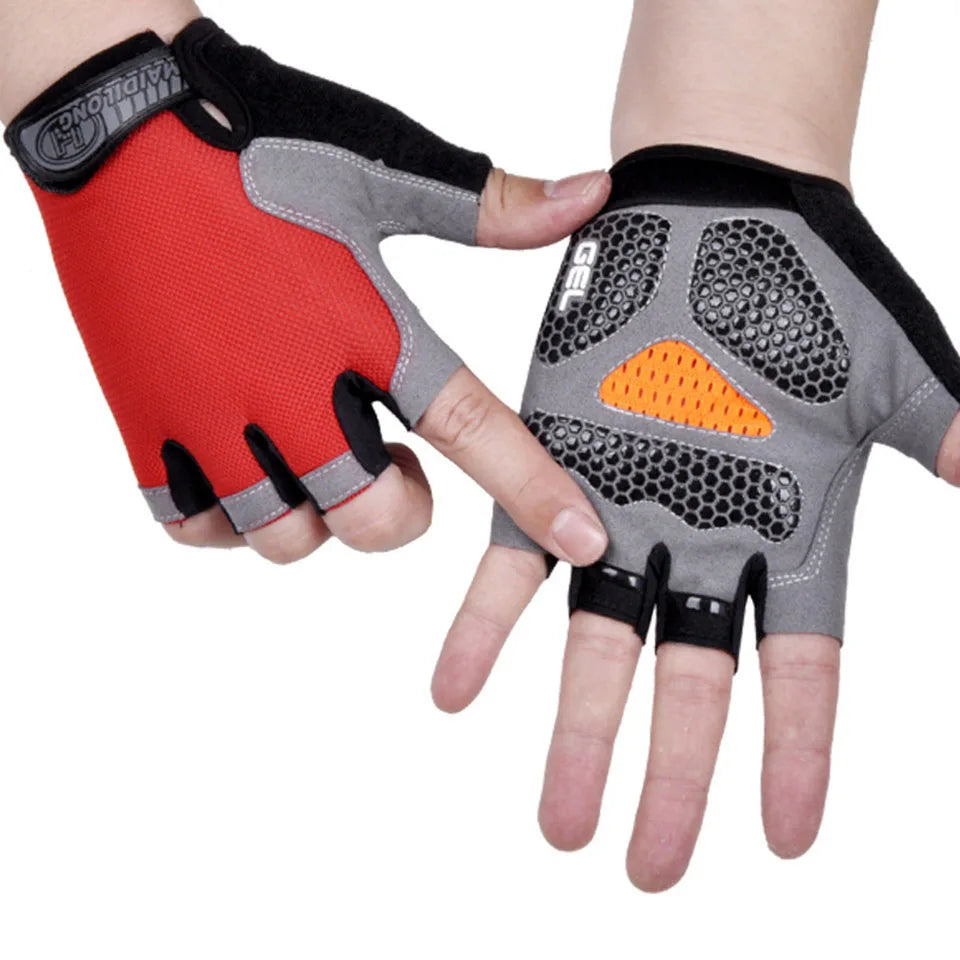 Loogdeel Half-Finger Cycling Gloves – Breathable, Anti-Slip, and Shockproof Sports Gloves for Men & Women